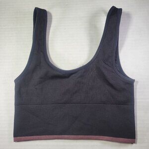 Outdoor Voices Women Pink Trimmed Workout Athletic Ribbed Sports Bra Size XS